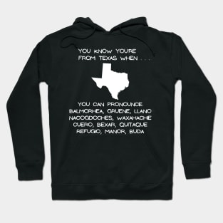 Texas City Names (Dark Colors) Hoodie